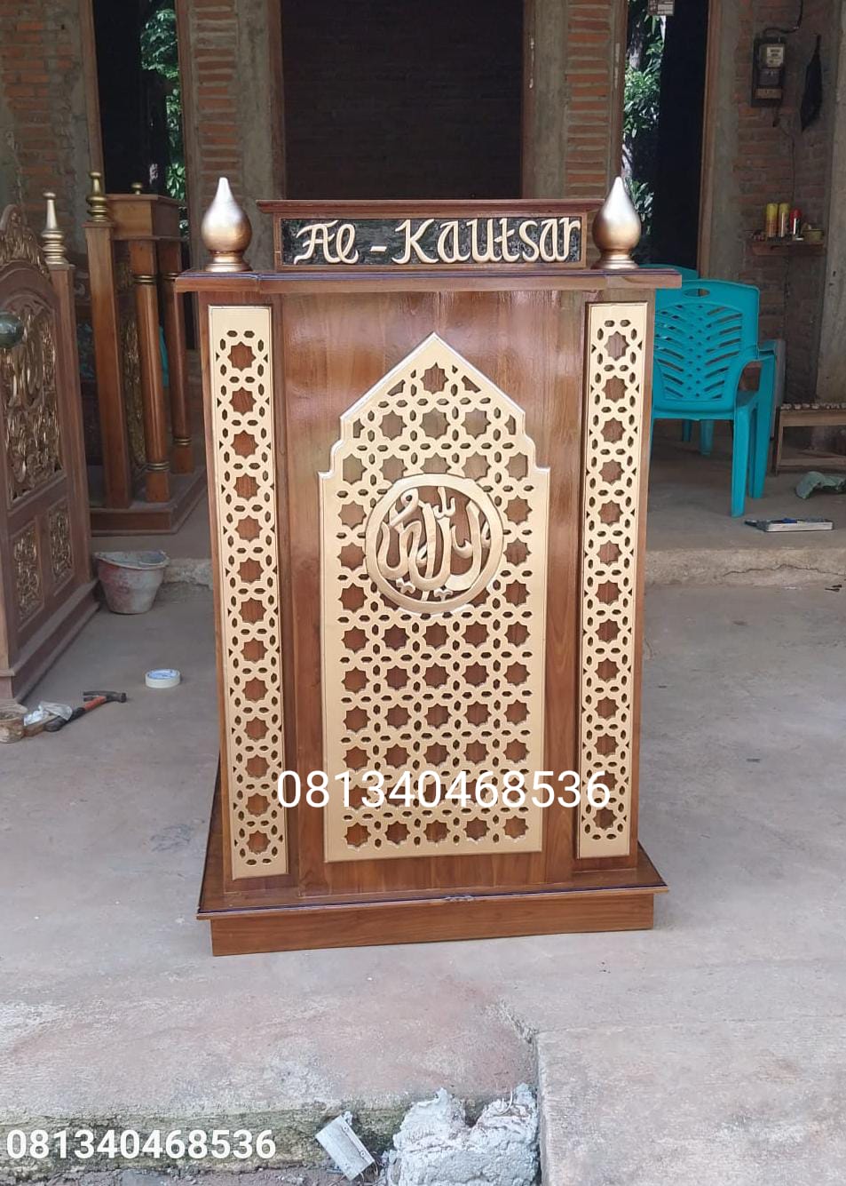 Mimbar Minimalis Masjid dan Musholla 80x70x125cm (1)