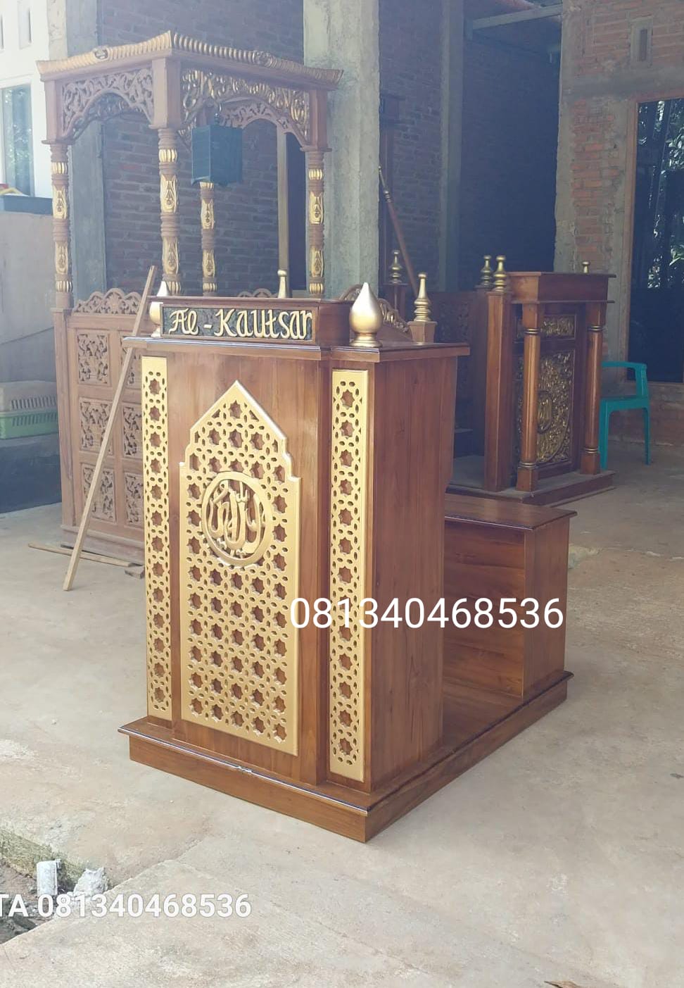 Mimbar Minimalis Masjid dan Musholla 80x70x125cm (1)